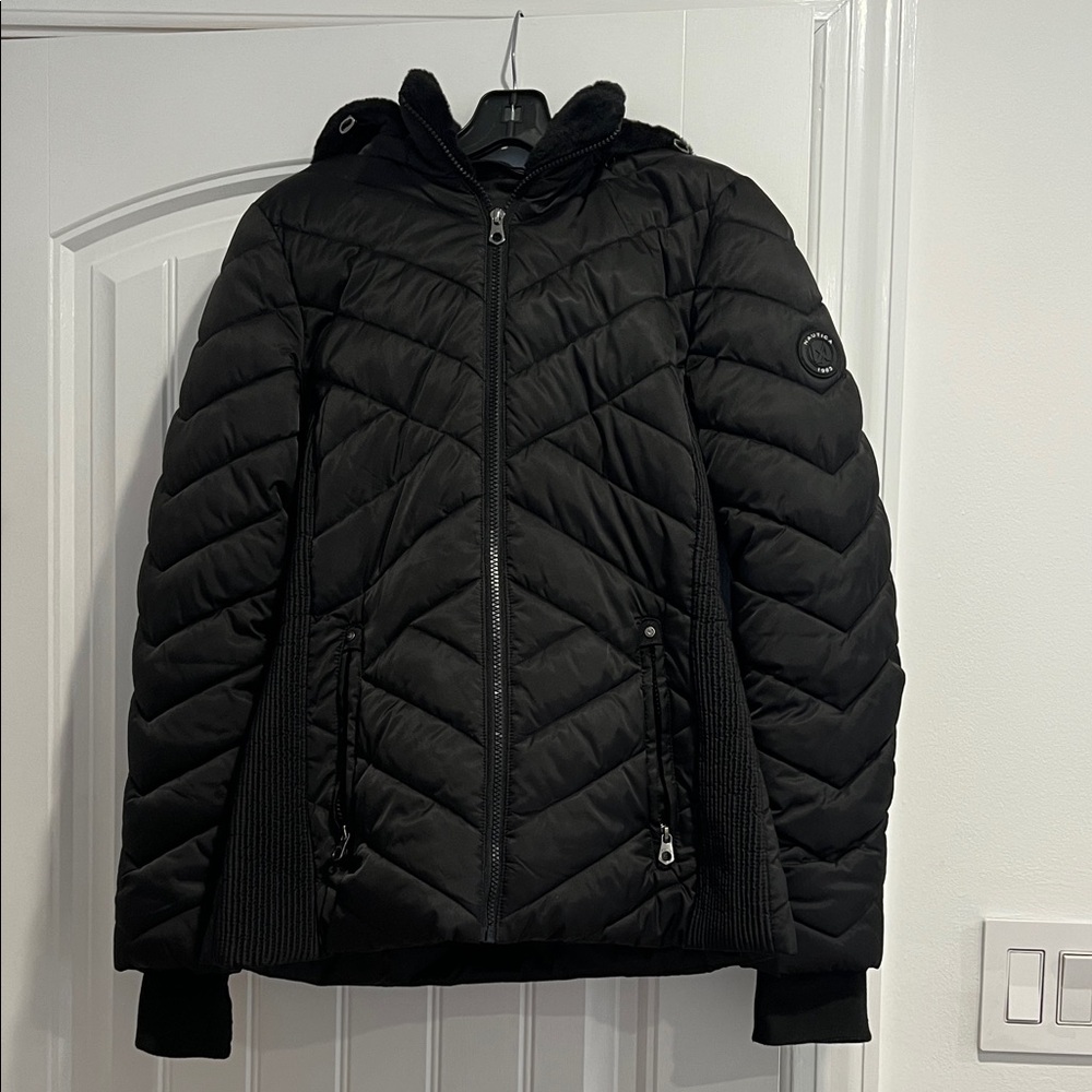 Women’s Nautica Black Quilted Hooded Puffer Jacket Size Small